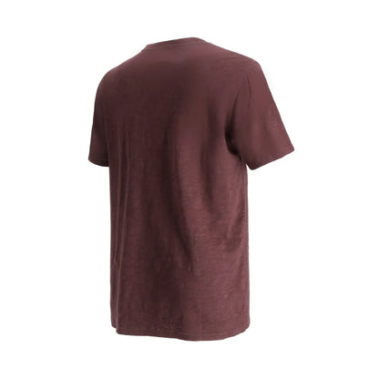 Polera Hombre Manga Corta Slub Burdeo