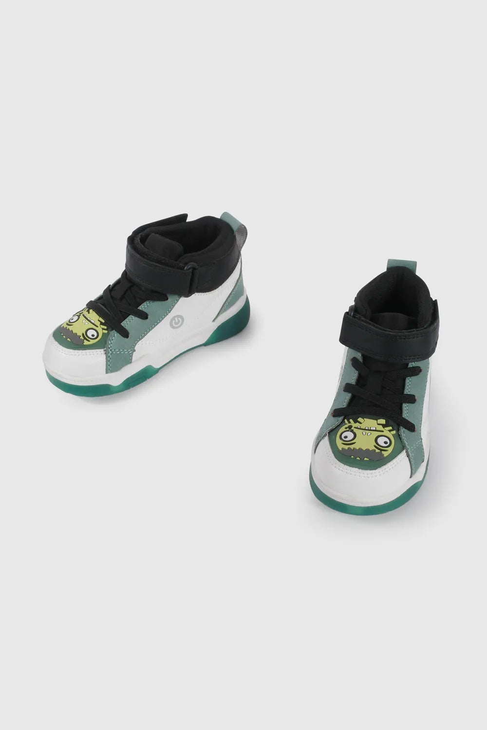 Zapatilla Niña Luces Blanca y Verde