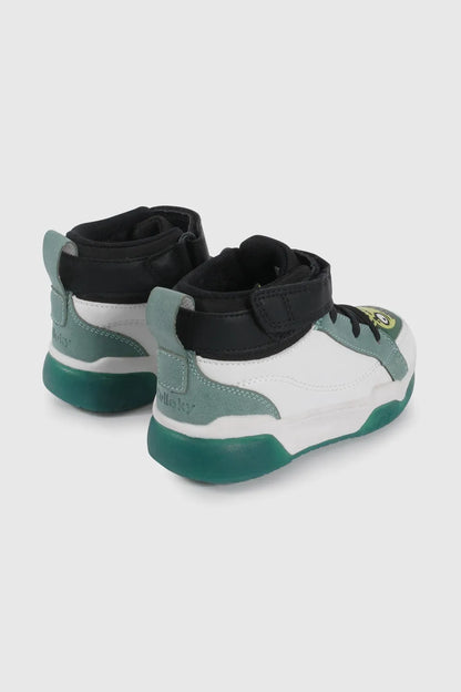 Zapatilla Niña Luces Blanca y Verde