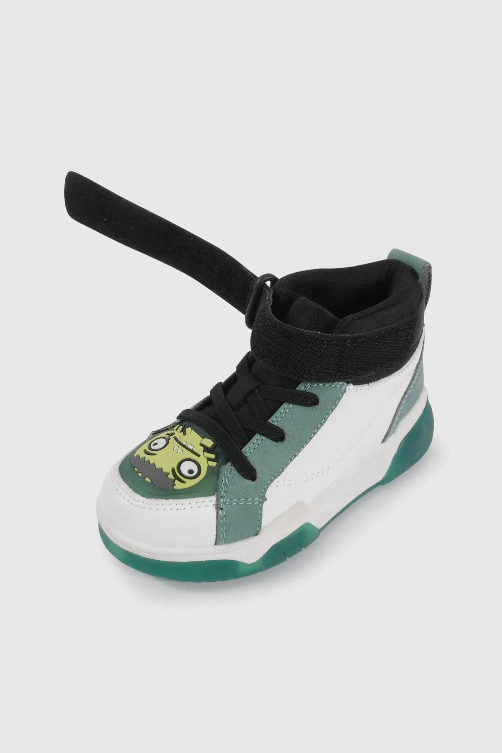 Zapatilla Niña Luces Blanca y Verde