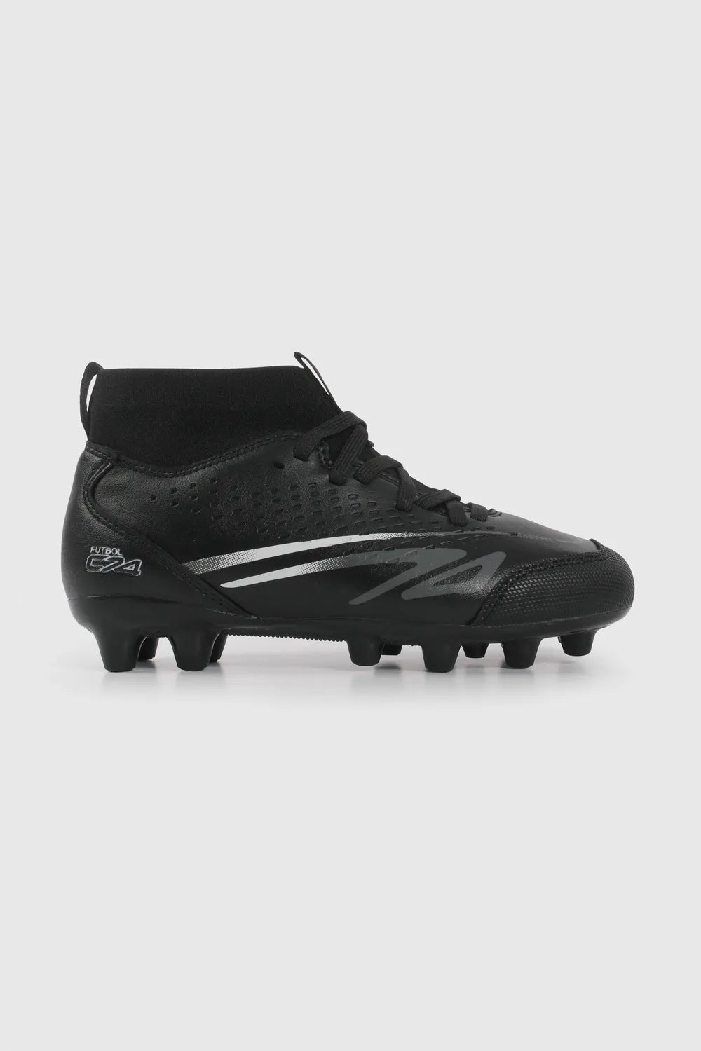 Zapatilla Niño Fútbol con Toperoles Negra
