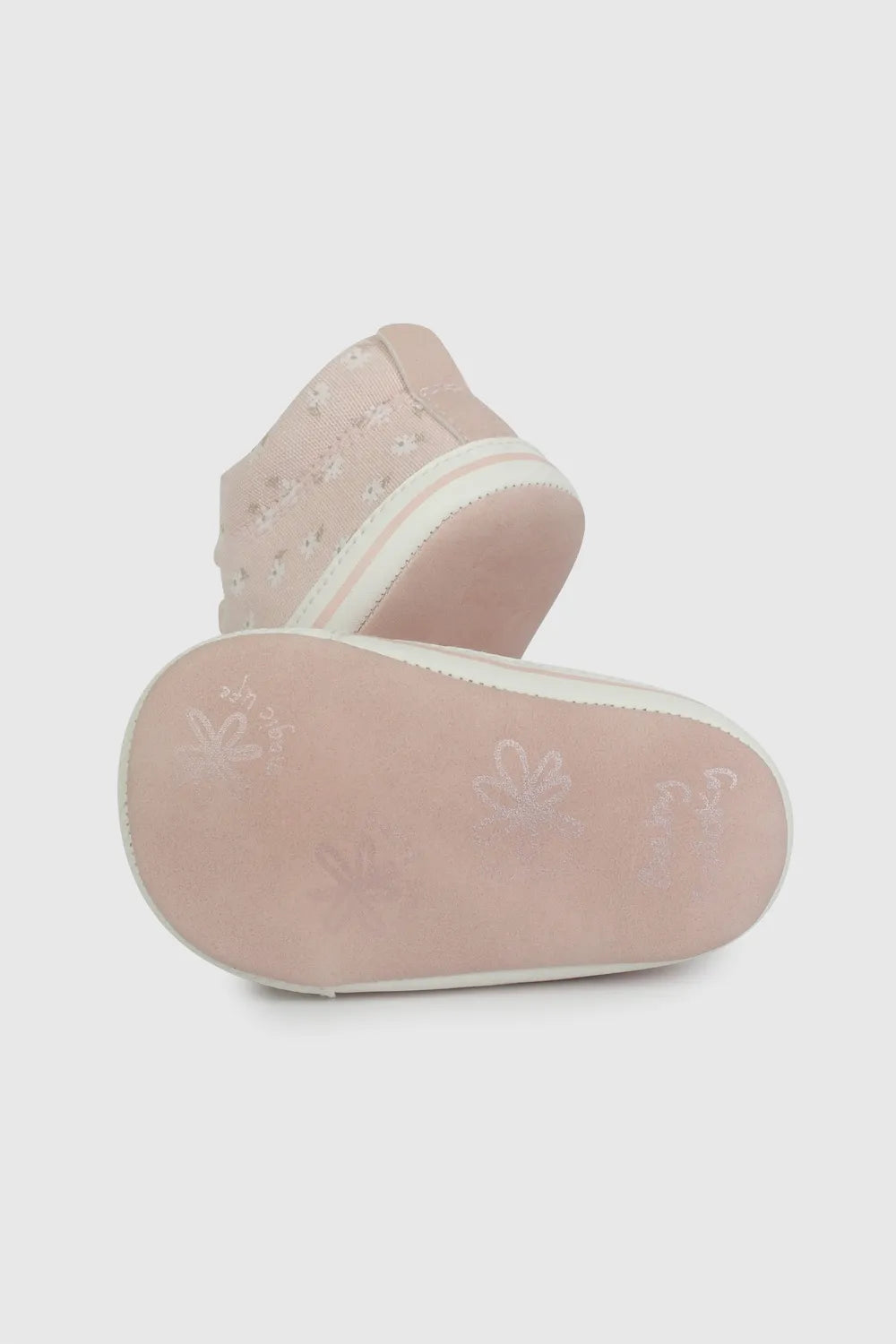 Zapatilla Bebé Niña Urbana Caña Alta Rosada Flores