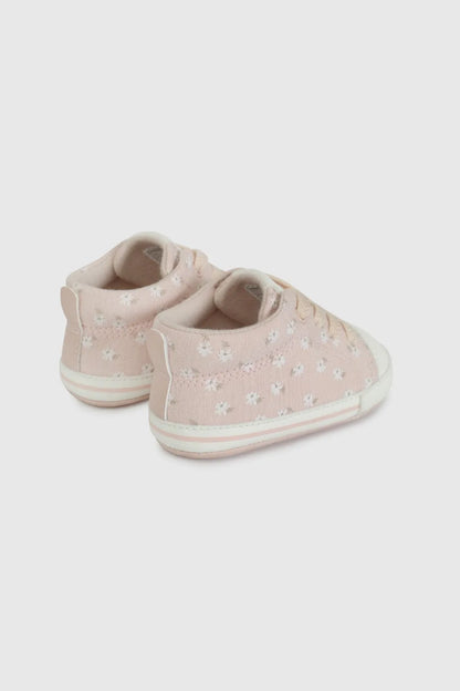 Zapatilla Bebé Niña Urbana Caña Alta Rosada Flores