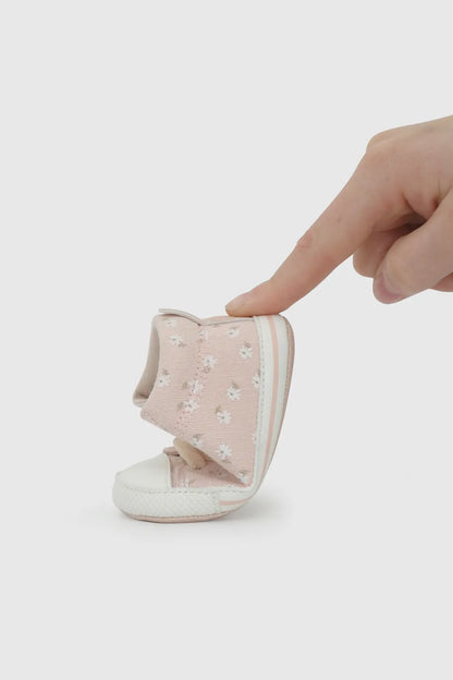 Zapatilla Bebé Niña Urbana Caña Alta Rosada Flores