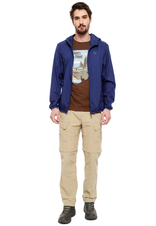 Chaqueta Hombre Compactable Airjkt Hoodie Azul