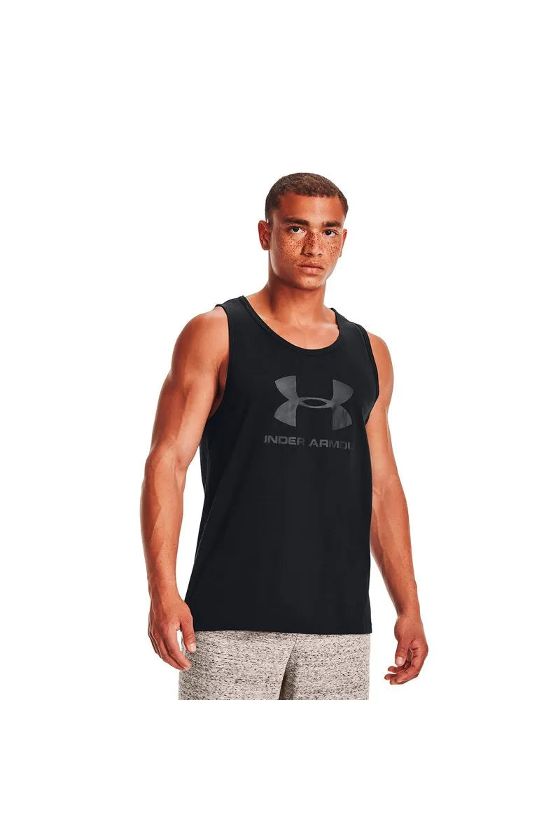 Polera Hombre sin mangas sportstyle logo Negro