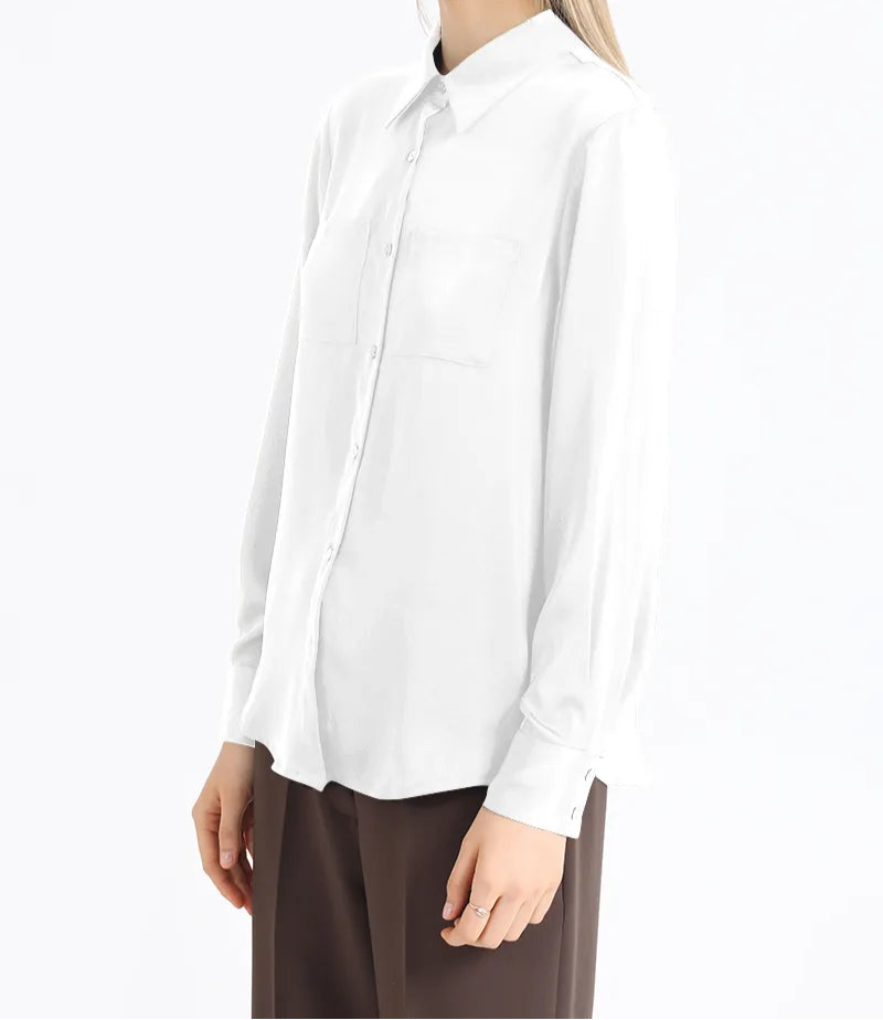 Blusa Mujer Basica Satin Crudo