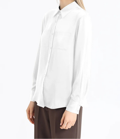 Blusa Mujer Basica Satin Crudo