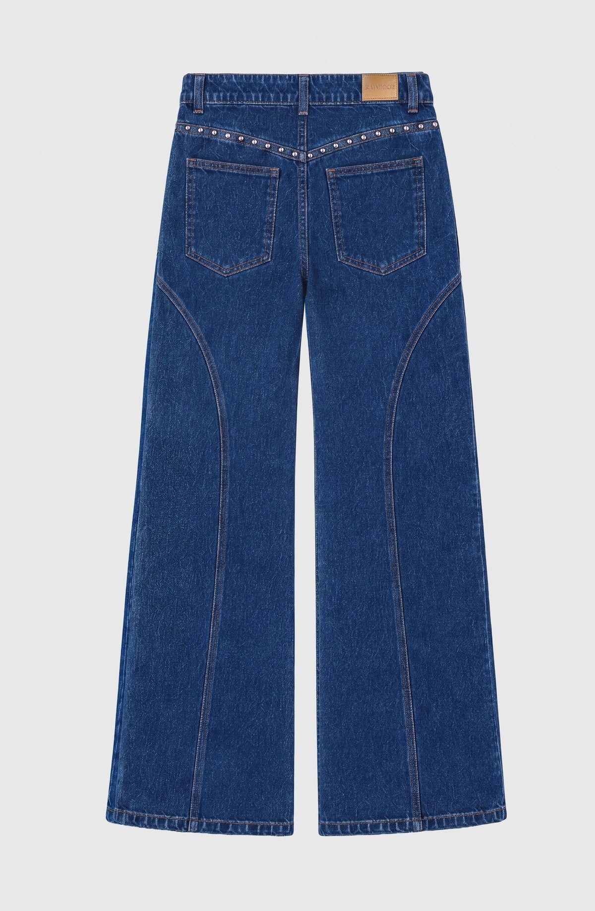 Pantalón Mujer Cortes Tachas Blue