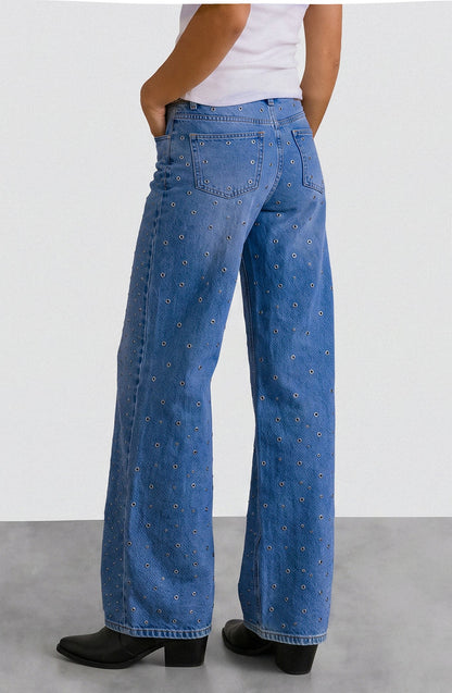 Pantalón Mujer Mini Ojal Light Blue
