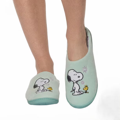 Pantufla Mujer Slipers Snoopy Menta