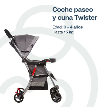 Coche Paseo y Cuna Twister SX Gris