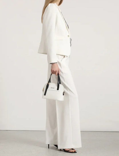 Blazer Mujer Entallado Hombro Frunces Crudo