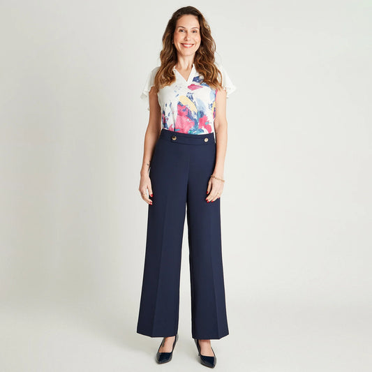 Pantalón Mujer Formal Palazzo Azul