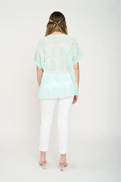 Polera Delfina Manga Corta Mujer Agua