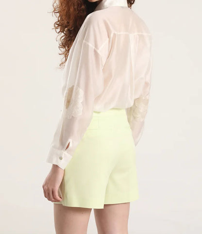 Falda Mujer Short Tiro Alto Pistacho