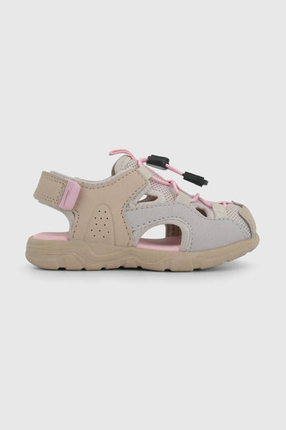 Sandalia Niña Outdoor con Velcro Beige