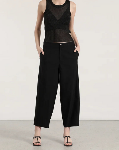 Pantalon Mujer Balloon Tiro Alto Negro
