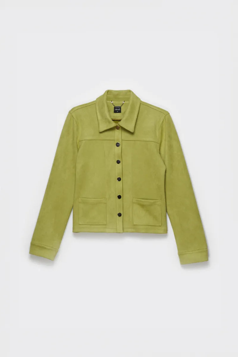 Chaqueta Mujer Efecto Gamuza Pistacho