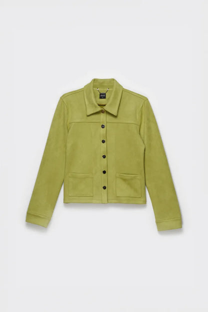 Chaqueta Mujer Efecto Gamuza Pistacho