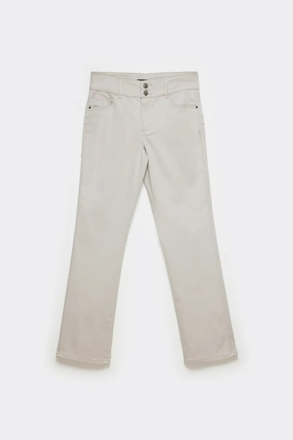 Pantalon Mujer Pitillo Push Up Tiro Medio Gris