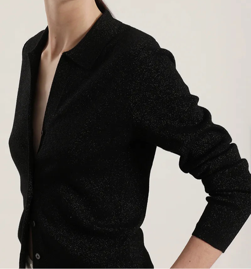 cardigan-mujer-tejido-punto-metalizado-negro