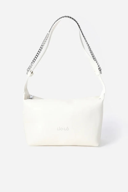 Cartera Mujer Grande Cadena Frontal Simil Cuero Beige