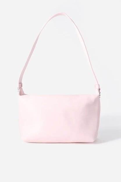Cartera Mujer Grande Cadena Frontal Simil Cuero Rosa