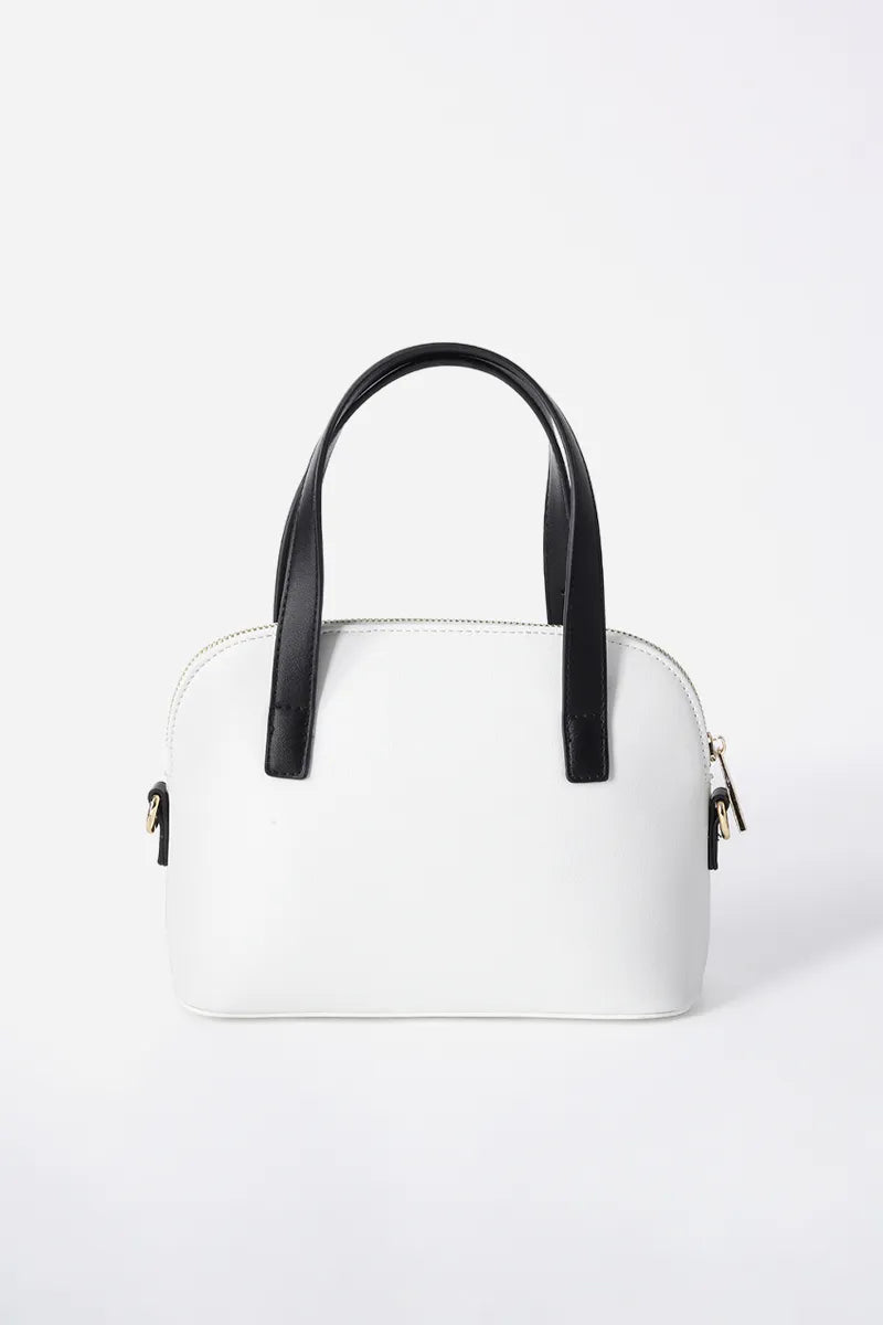 Cartera Mujer Pequeña Simil Cuero Blanco