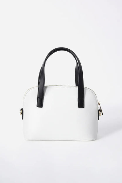Cartera Mujer Pequeña Simil Cuero Blanco
