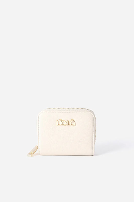 Billetera Mujer Pequeña Simil Cuero Beige