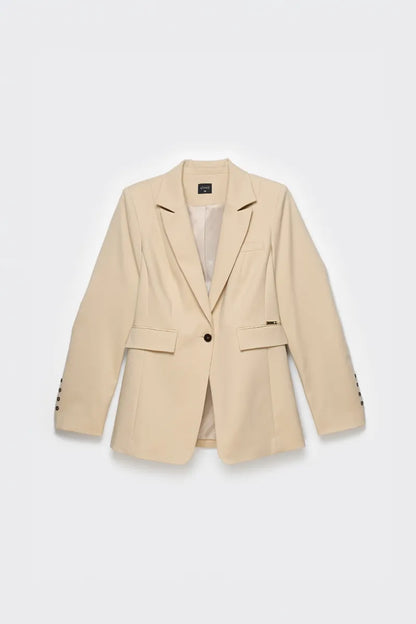 Blazer Mujer Entallado Clasico Beige