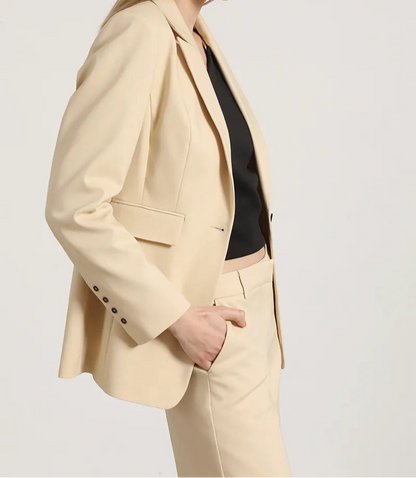 Blazer Mujer Entallado Clasico Beige