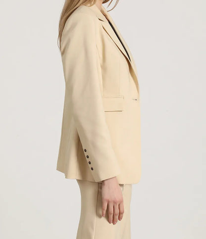 Blazer Mujer Entallado Clasico Beige