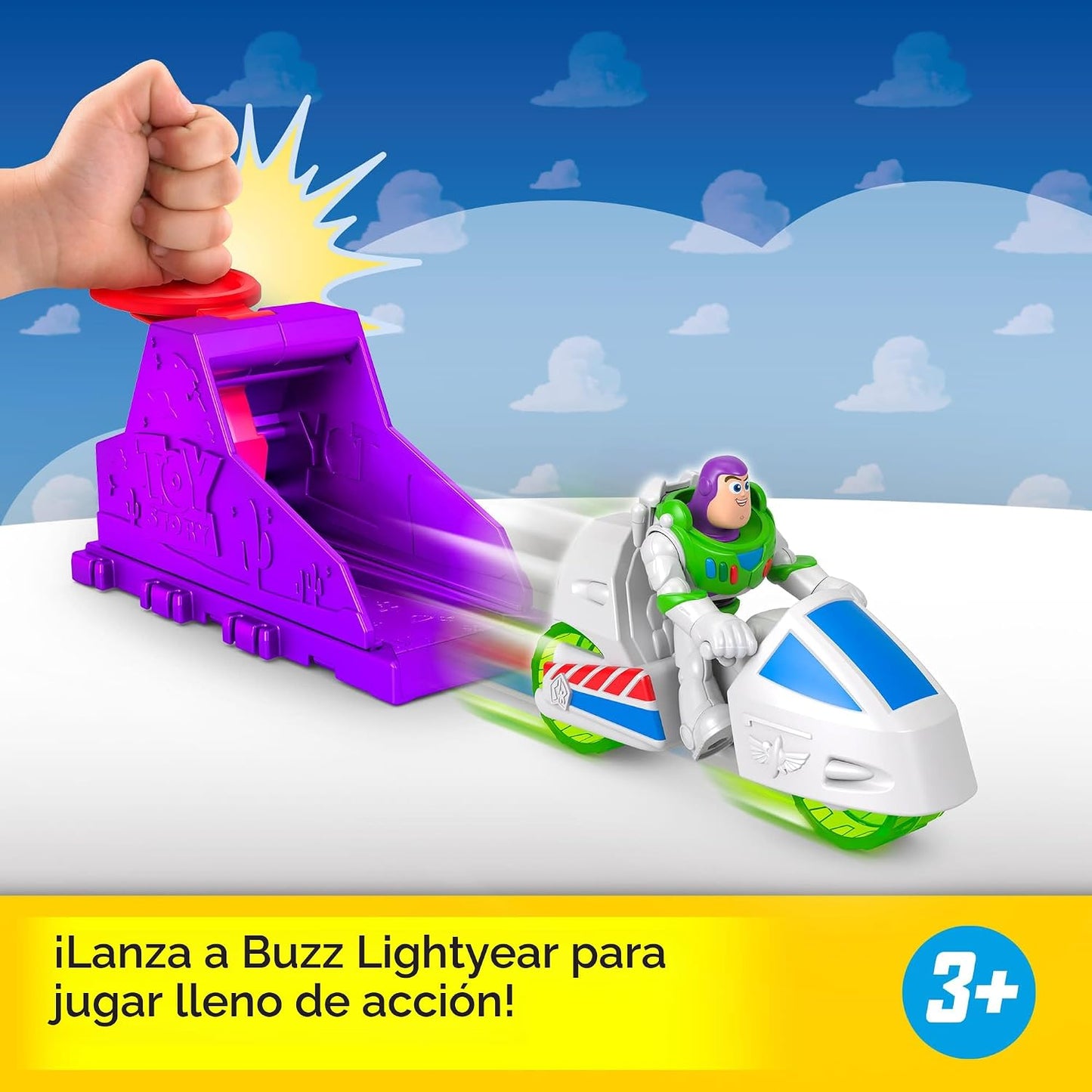 Juego de lanzador con figura de acción Buzz Lightyear