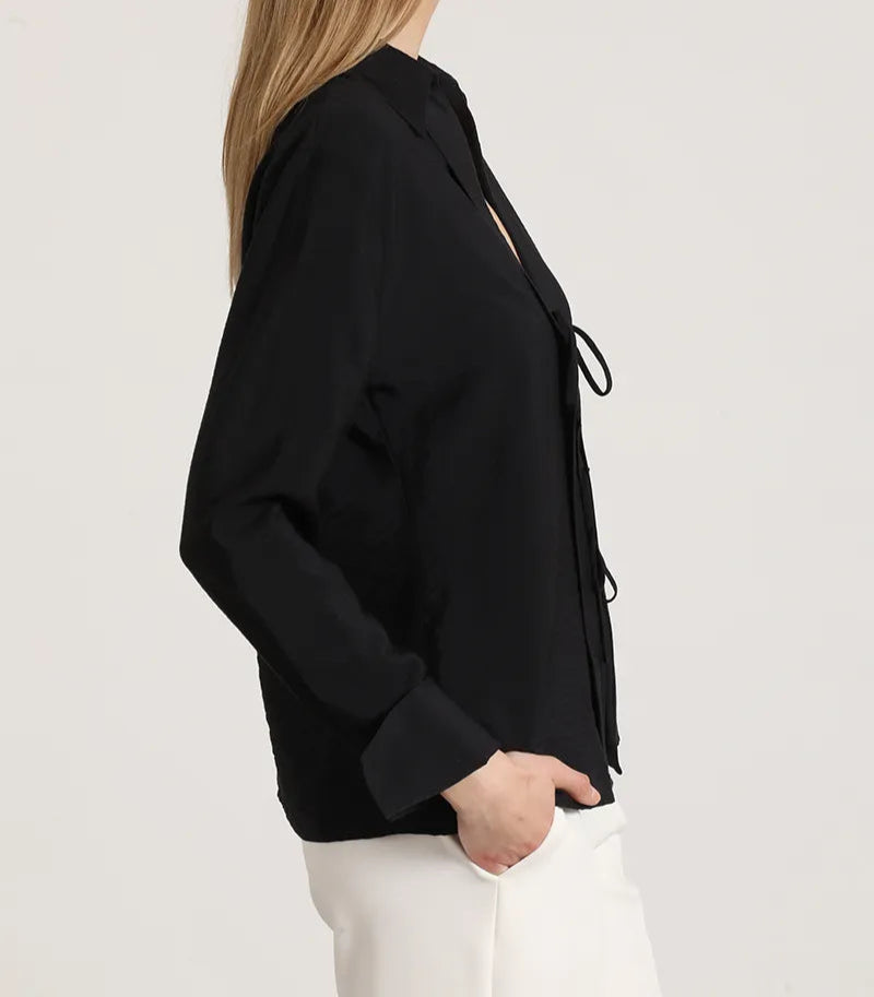 Blusa Mujer Amarras Negro