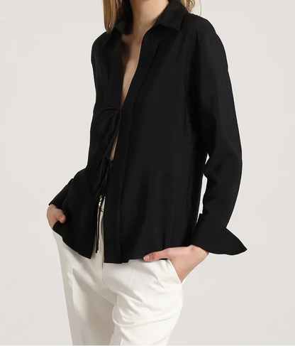 Blusa Mujer Amarras Negro
