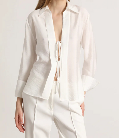 Blusa Mujer Amarras Crudo