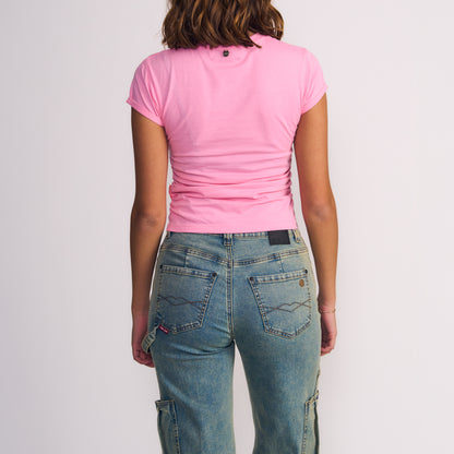 Polera Mujer Manga Corta Rosado