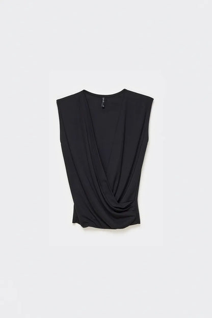 Polera Mujer Top Cruzado Negro