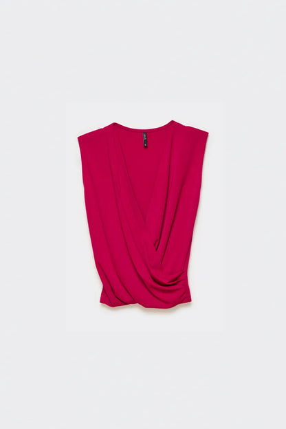 Polera Mujer Top Cruzado Fresa