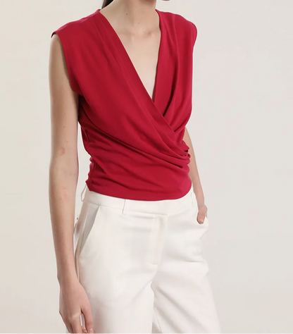 Polera Mujer Top Cruzado Fresa