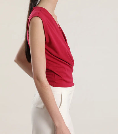 Polera Mujer Top Cruzado Fresa