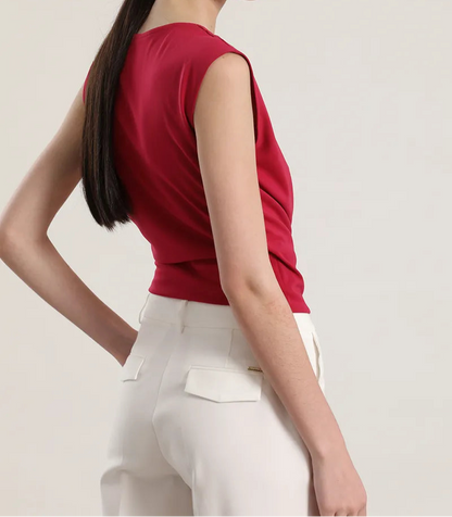 Polera Mujer Top Cruzado Fresa