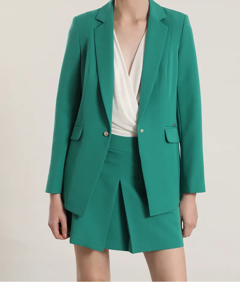 Blazer Mujer Entallado Clasico Verde