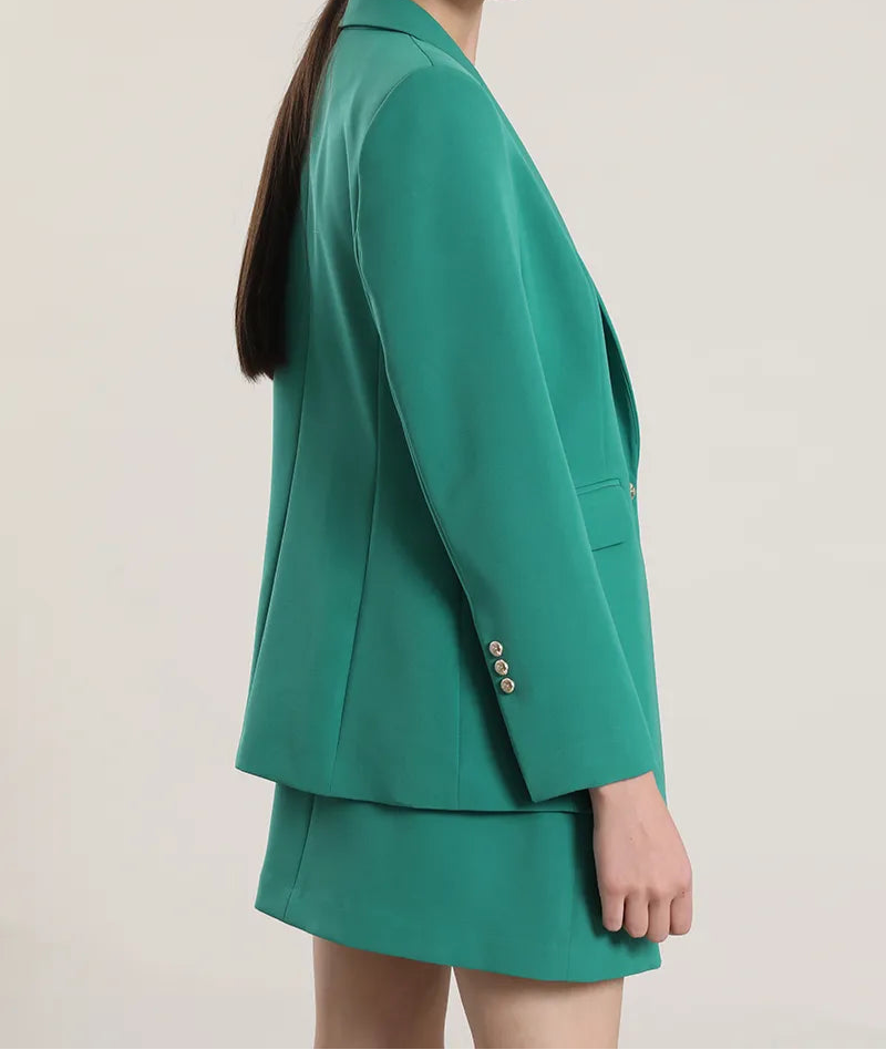 Blazer Mujer Entallado Clasico Verde
