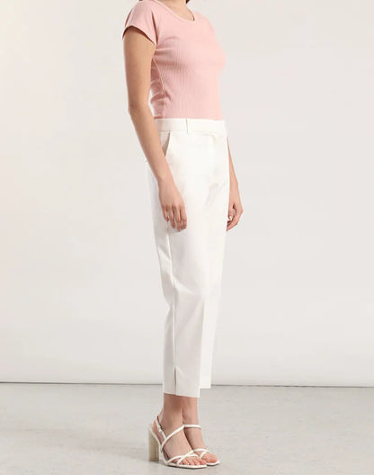 Polera Mujer Algodon Ribb Basica Rosa