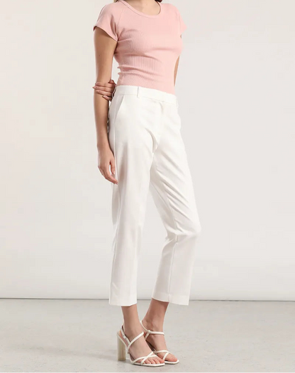 Polera Mujer Algodon Ribb Basica Rosa