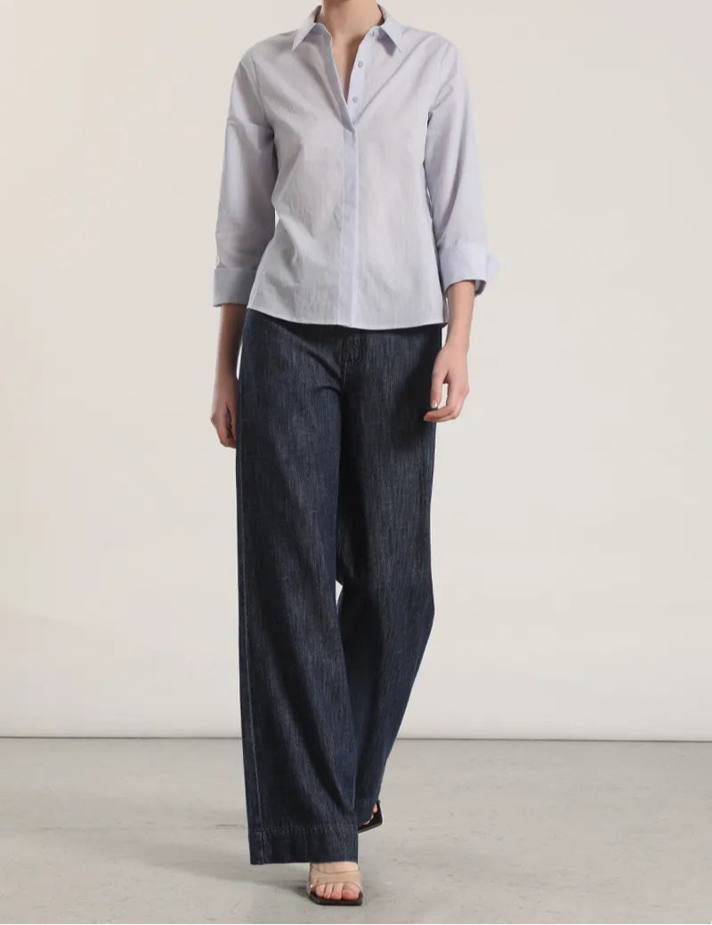 camisa-mujer-algodon-listado-azul-