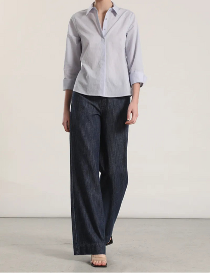 camisa-mujer-algodon-listado-azul-